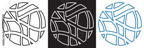 Abstract Circular Logo and Sphere Icons. Collection of abstract circular logos and mosaic sphere icons in gold, silver, bronze and blue for modern branding projects EPS10/AI.