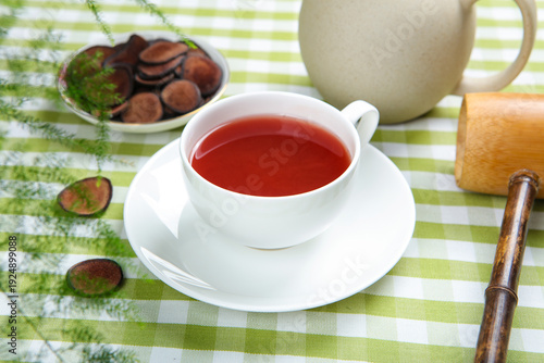 Cuadro en lienzo Nourishing Herbal Tea with Deer Antlers and Natural Ingredients