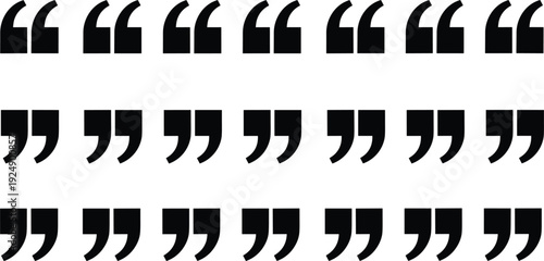 Large Collection of Black Quotation Marks and Punctuation Icons for Text Citations Testimonials Speech Bubbles Editorial Layouts and Digital Content Design Elements
