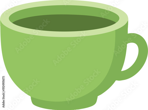 Vibrant Green Ceramic Coffee Cup Filled with Dark Beverage.