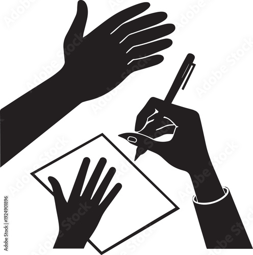 Business Person Signing Document Illustration
