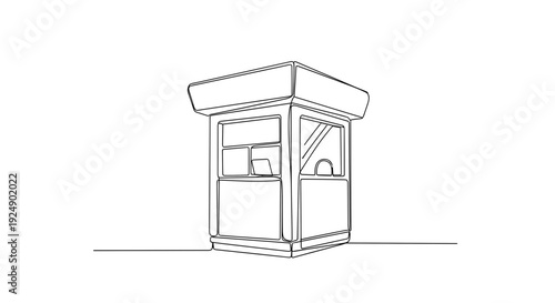 Passport control point minimal monochrome style