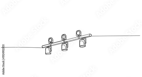 Minimal line runway lights white background