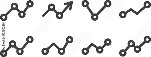 A collection of black line graphs on a white background