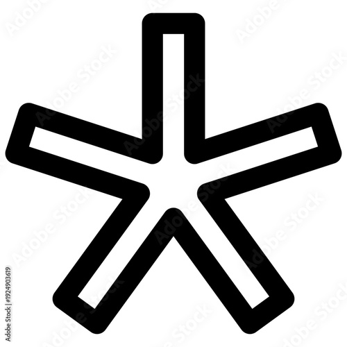 Asterisk. Editable stroke vector icon.