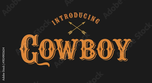 Cowboy Style Font and Graphics: Vintage Western Typography for Design Projects
