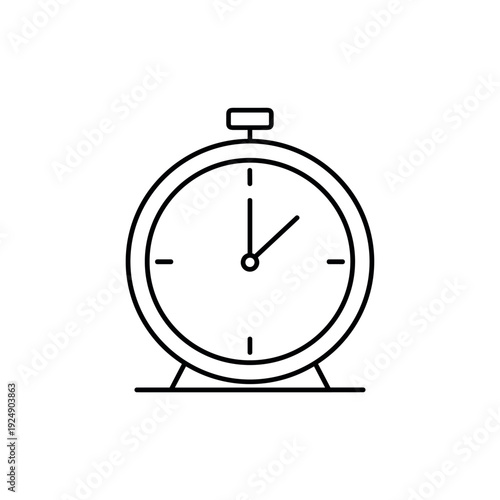 Retro vector alarm clock illustration with classic bell and vintage design