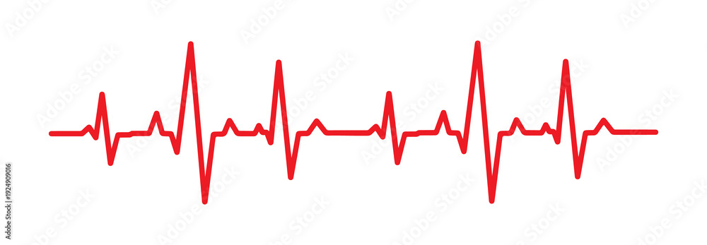 Φωτογραφία Heart beat cardiogram, red ecg heart rate line graph isolated on transparent background
