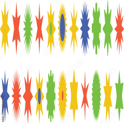 A colorful array of abstract shapes and patterns Vector