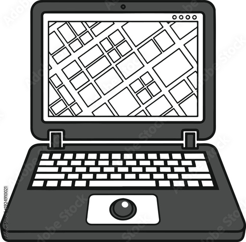 Laptop Displaying Map Interface