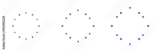 Dot Circle Progression – Gradient Blue-Pink Rings in Sequence