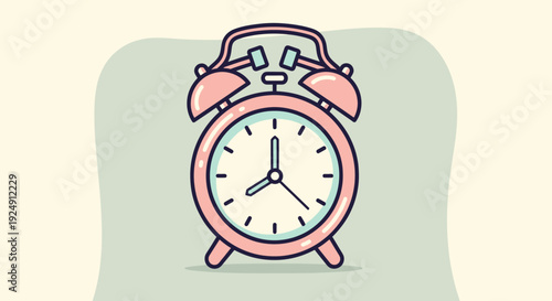 Cute Retro Alarm Clock Illustration