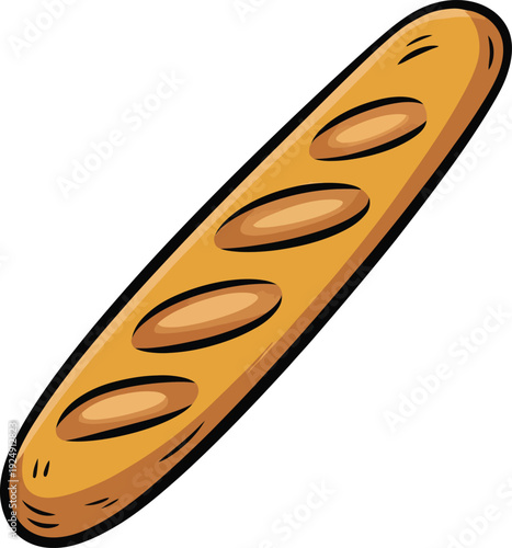 Cute cartoon a illustrator vector baguette