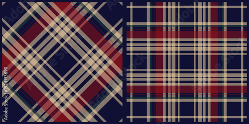Plaid Fabric Patterns in Diagonal and Grid Designs