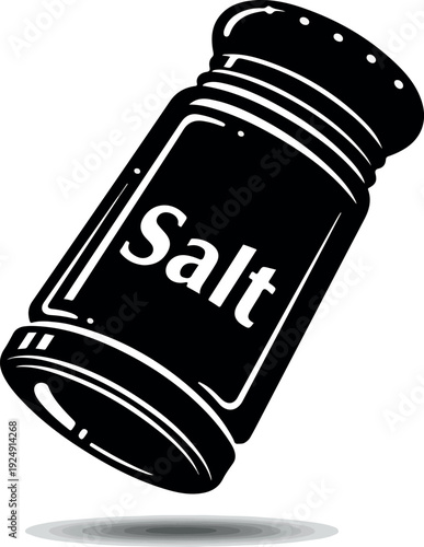 Black Salt Shaker Isolated Object Minimal Illustration