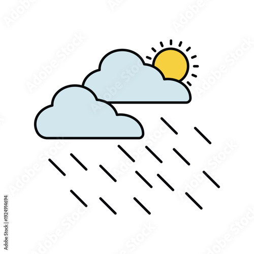 Rainy Day icon with white background vector stock illustration