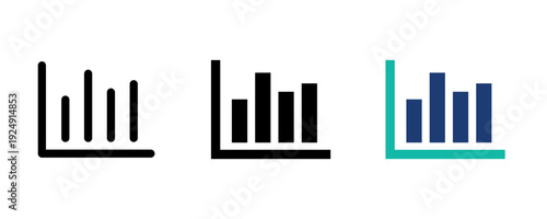 Insightful Bar Graphs icon set for data analytics, business reports and statistics design