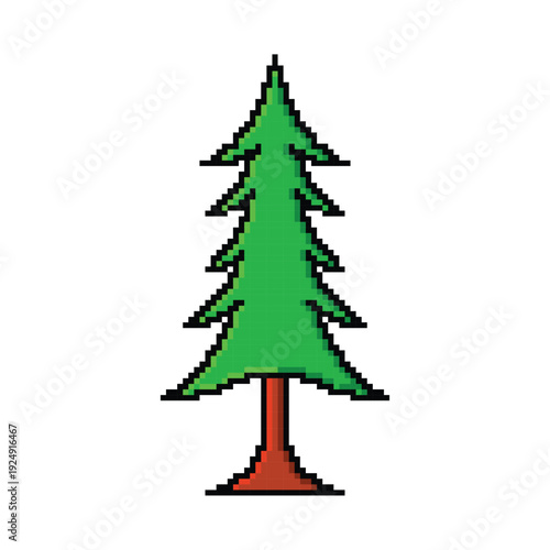 pine tree pixel art design simple