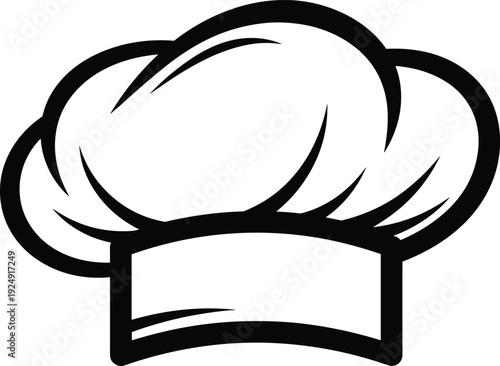 Silhouette chef hat illustration, traditional toque symbol, culinary arts icon, cooking design element, kitchen branding vector, food business concept
