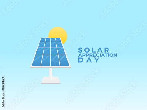 Vector graphic of Solar Appreciation Day for Solar Appreciation Day celebration.