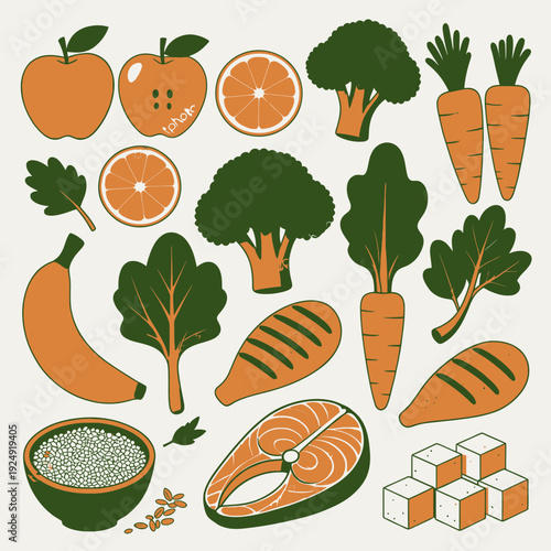 Healthy Food Assortment vector illustration
