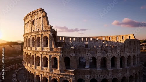 Ancient Roman Colosseum Architecture Landmark.