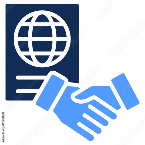 International Treaty glyph color icon