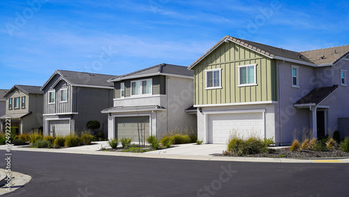 Single family homes on a clear day in California