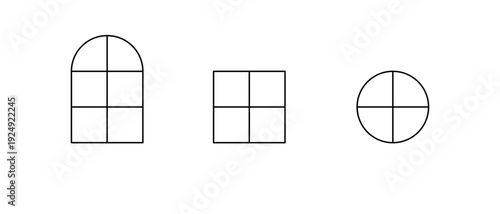 Windows set line icons