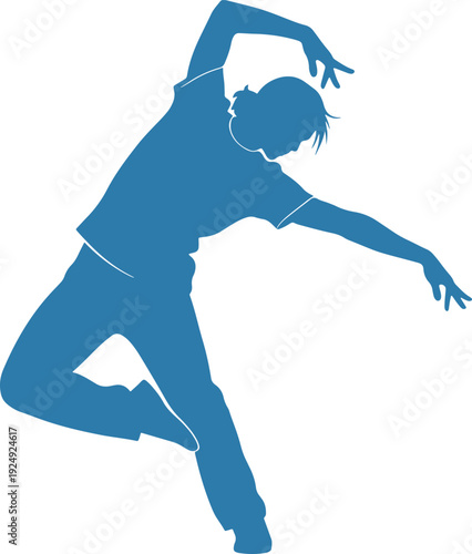 Hip Hop Street Dancer Silhouette Vector Template