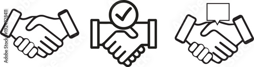 Handshake icons for partnership and agreement