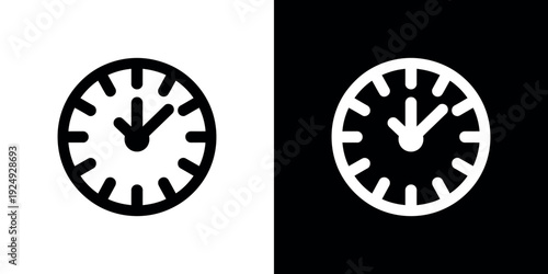 Black and white clock on split color background clock black and white