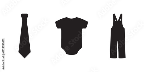 Vector illustration of a man and woman silhouette wearing a blank black t shirt design template