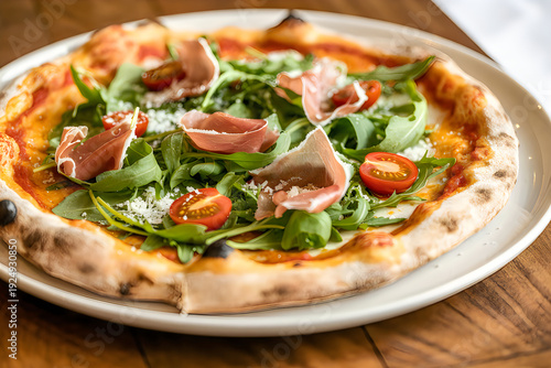 Delicious pizza with fresh toppings