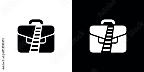 Briefcases with strip black and white reel cinema