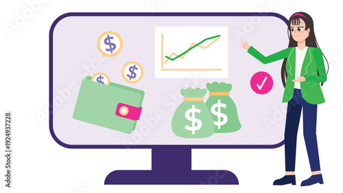 Financial Dashboard and Money Management Illustration