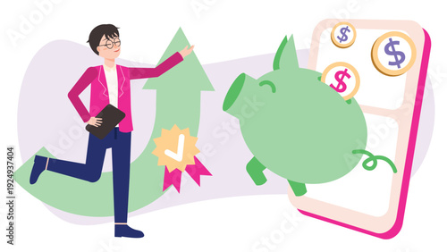 Financial Management Illustration With Business Character
