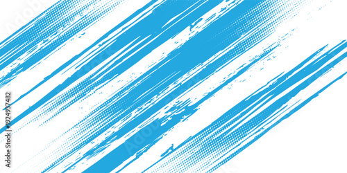 A pack of bent light blue ink vector lines. Long, rounded hand-drawn brush strokes, highlighted text, frames, and circles. Modern Asian calligraphy.