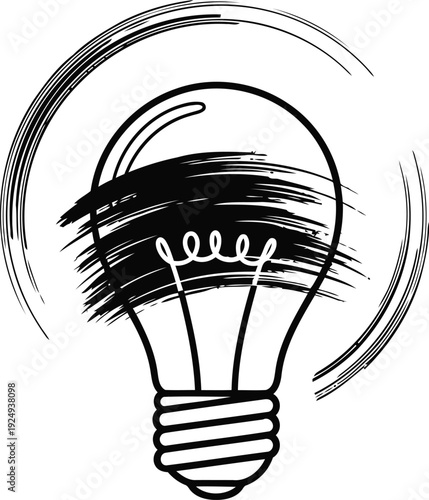 Classic lightbulb sketch symbolizing ideas and innovation