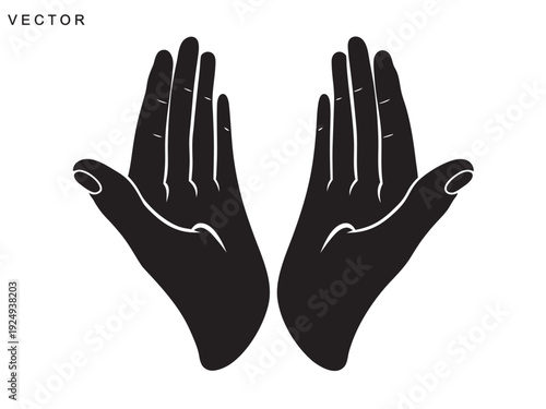 Praying hands icons, praying hands logo silhouette, praying hands vector illustration