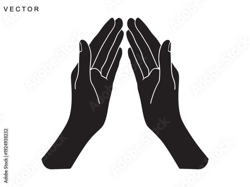 Praying hands icons, praying hands logo silhouette, praying hands vector illustration