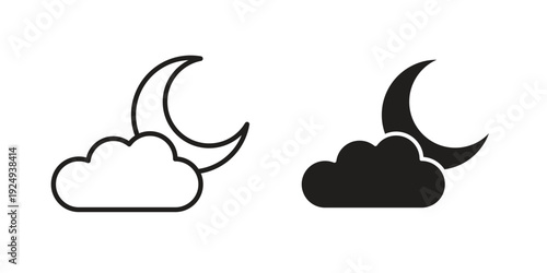 Cloud moon icon