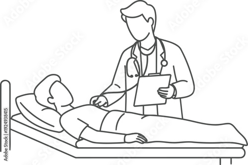 Medical professional performing cardiopulmonary resuscitation on a patient in a hospital bed