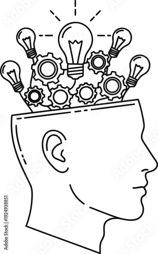 A creative mind filled with innovative ideas and lightbulb moments for inspiration.