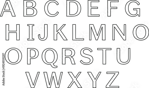 Vintage-style alphabet letters displayed in a grid layout with varying shades of gray