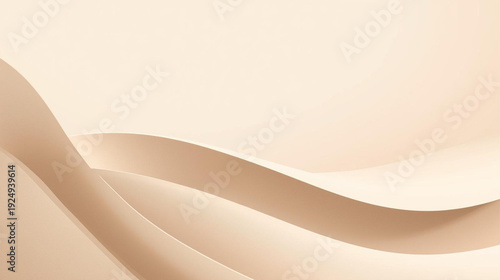 An abstract visual representation of smooth curves and minimal aesthetic, featuring abstract shapes and flowing lines, depicted in a serene and elegant composition