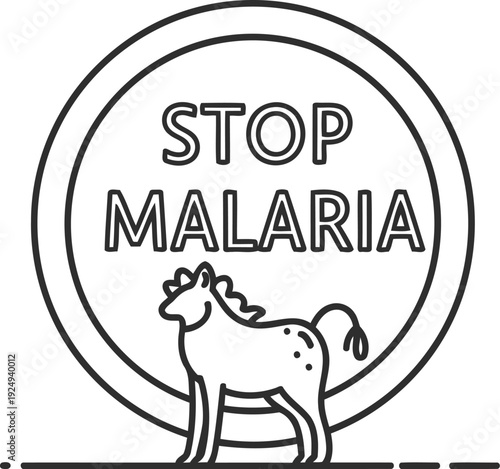Awareness campaign logo for stopping the spread of malaria.