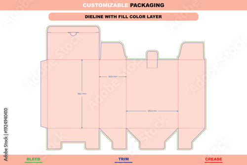 Auto bottom snap lock tuck end folding carton box dieline template custom dimensions packaging customizable design packaging guidelines premium structural die line layout