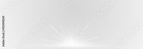 Vivid white lens flare sparkles with dynamic rays. Magic illumination enhances creative composition. Transparent PNG element.