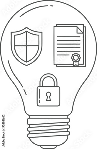 A light bulb symbolizing ideas of security, privacy, and documentation